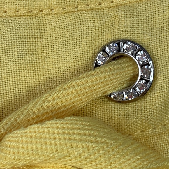 INC International Concepts Yellow Linen Drawstring Wide Leg Pants Crystal Detail - Picture 8 of 9